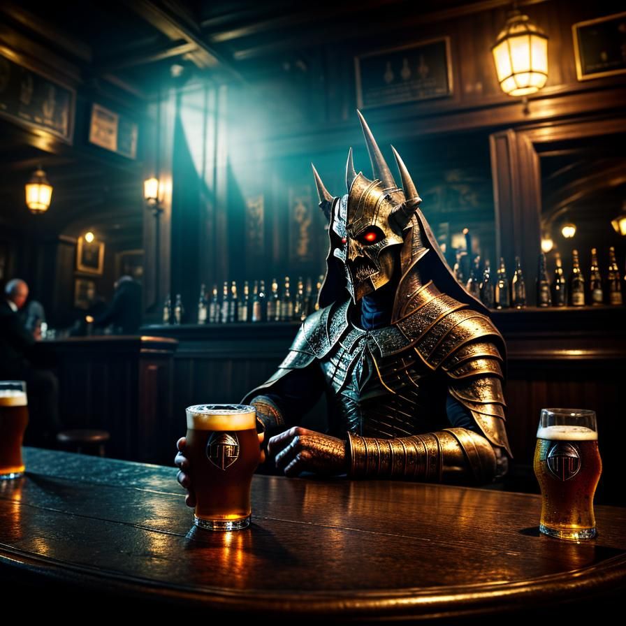 Lord Sauron at the Pub: Hyperrealistic Portrait