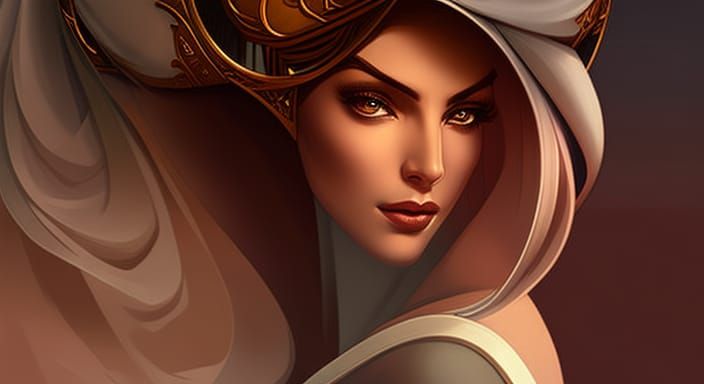 Kidnapped Harem Woman: Detailed Digital Art Nouveau