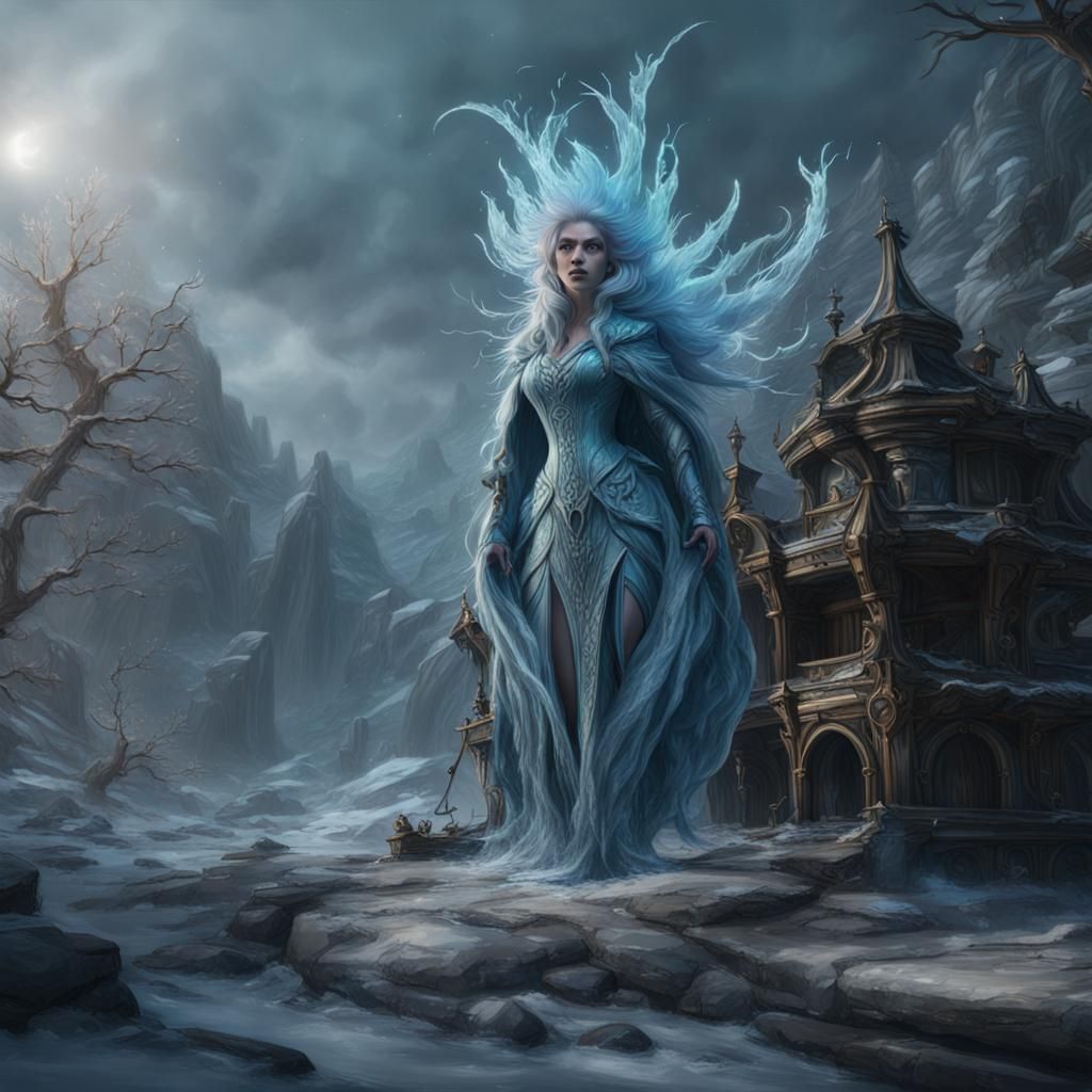 Banshee Frozen in Time: Detailed Matte Painting