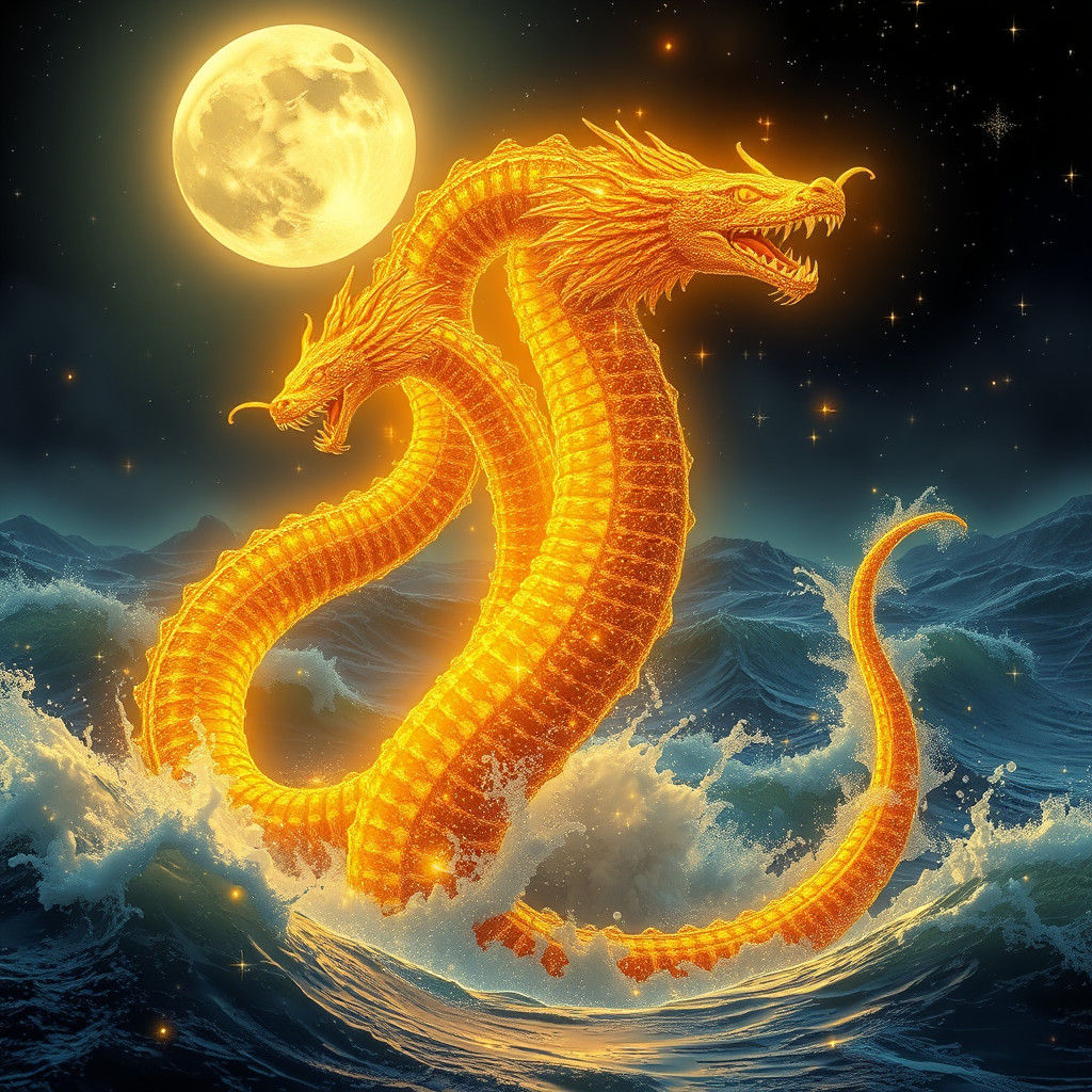 Glittering Hydra Rises from the Starry Ocean