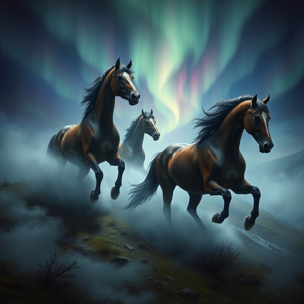 Horses Unite Spirit and Nature in Surreal Landscape