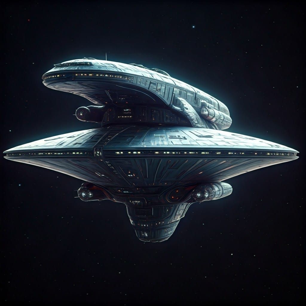 Futuristic Mothership in Deep Space: Sci-Fi Concept Art