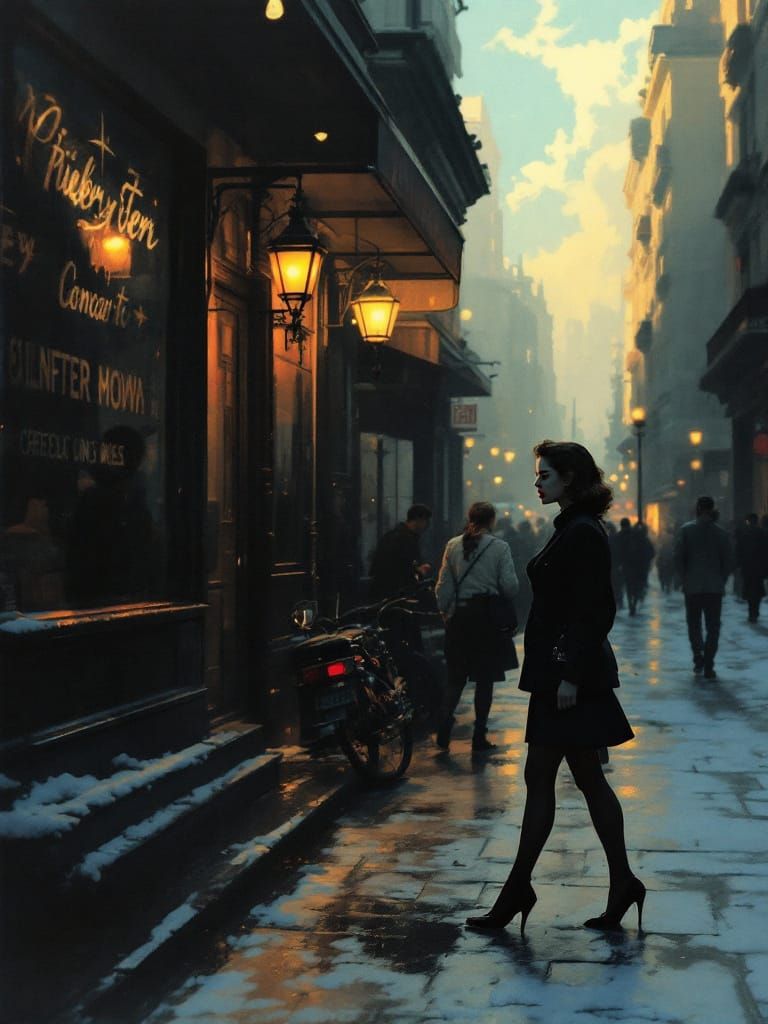 Pin-Up Woman in Dynamic WW2 Propaganda Style