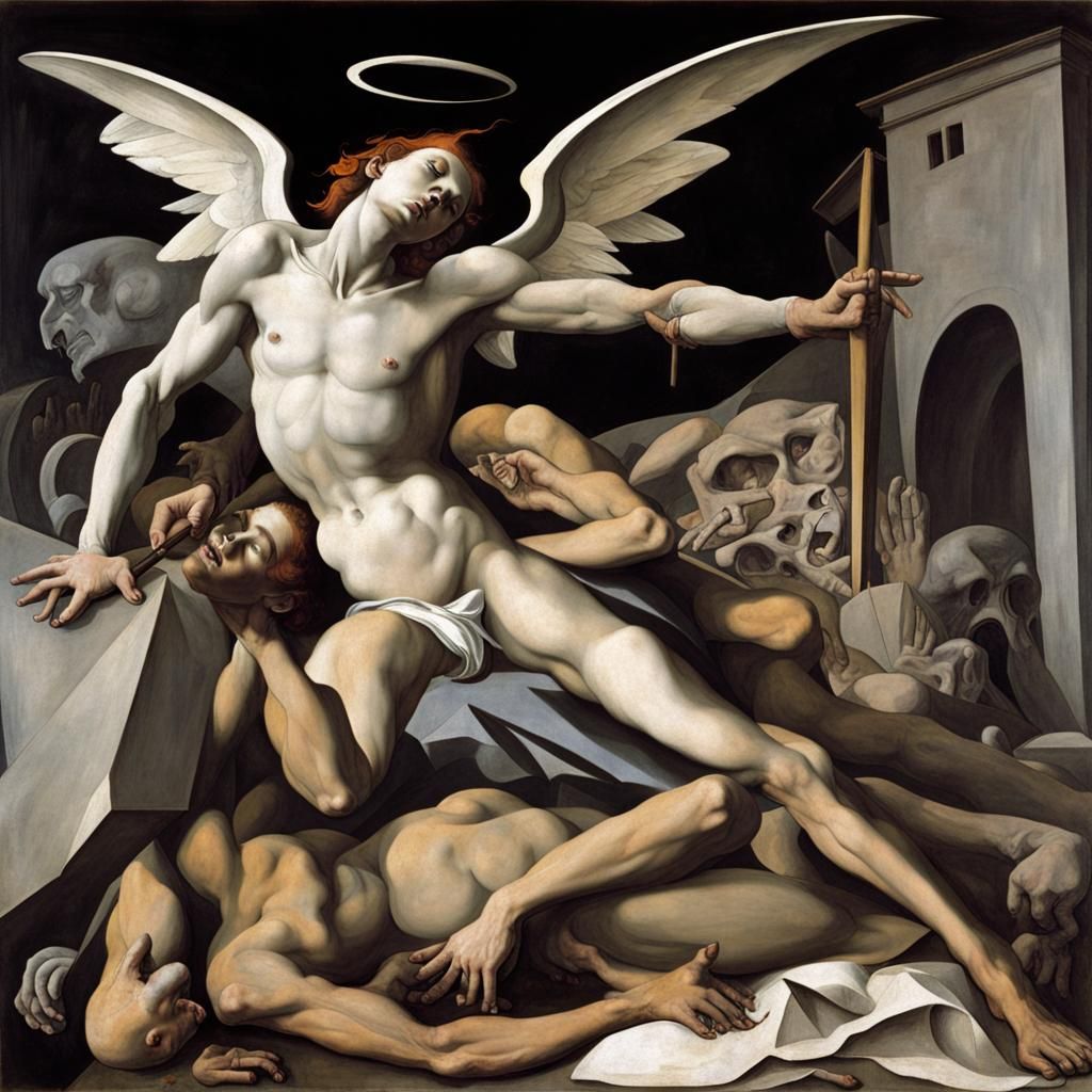 Angel Troubled by War: Renaissance Style