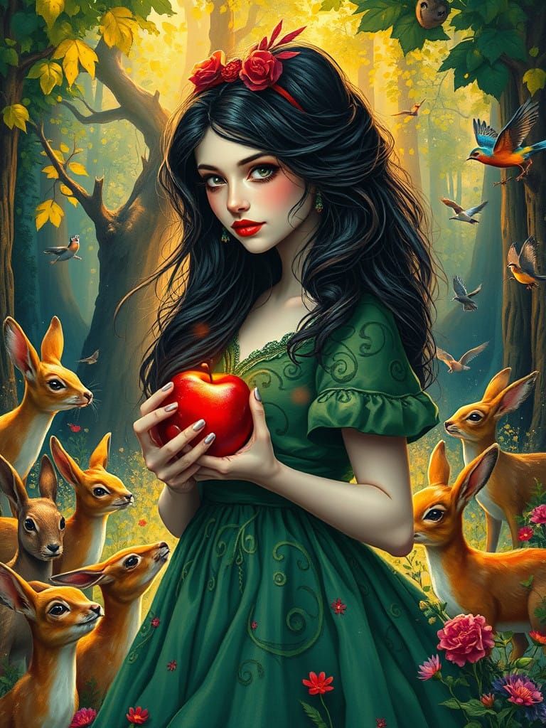 Ethereal Woodland Goddess in Vibrant Graffiti Style