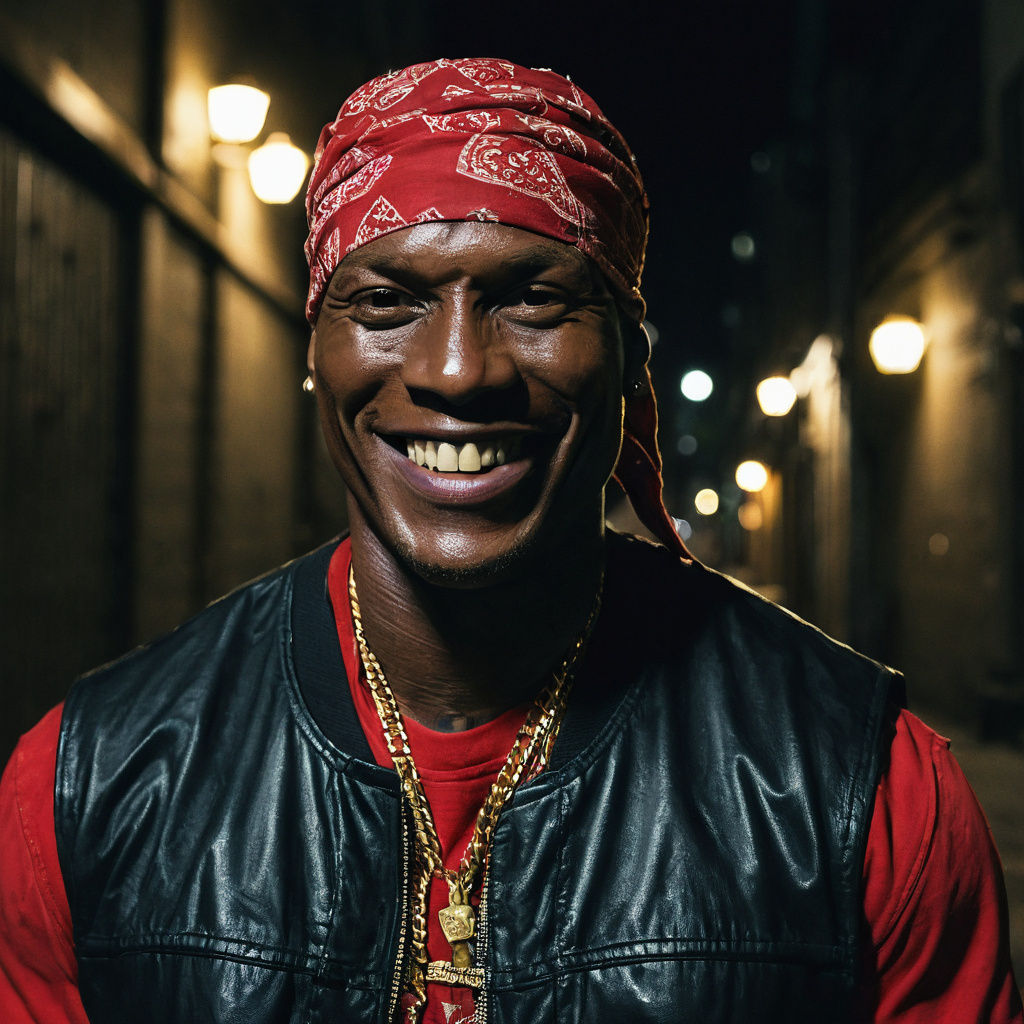 Gritty Street Thug in Dark Alley, Inspired by Mortal Kombat