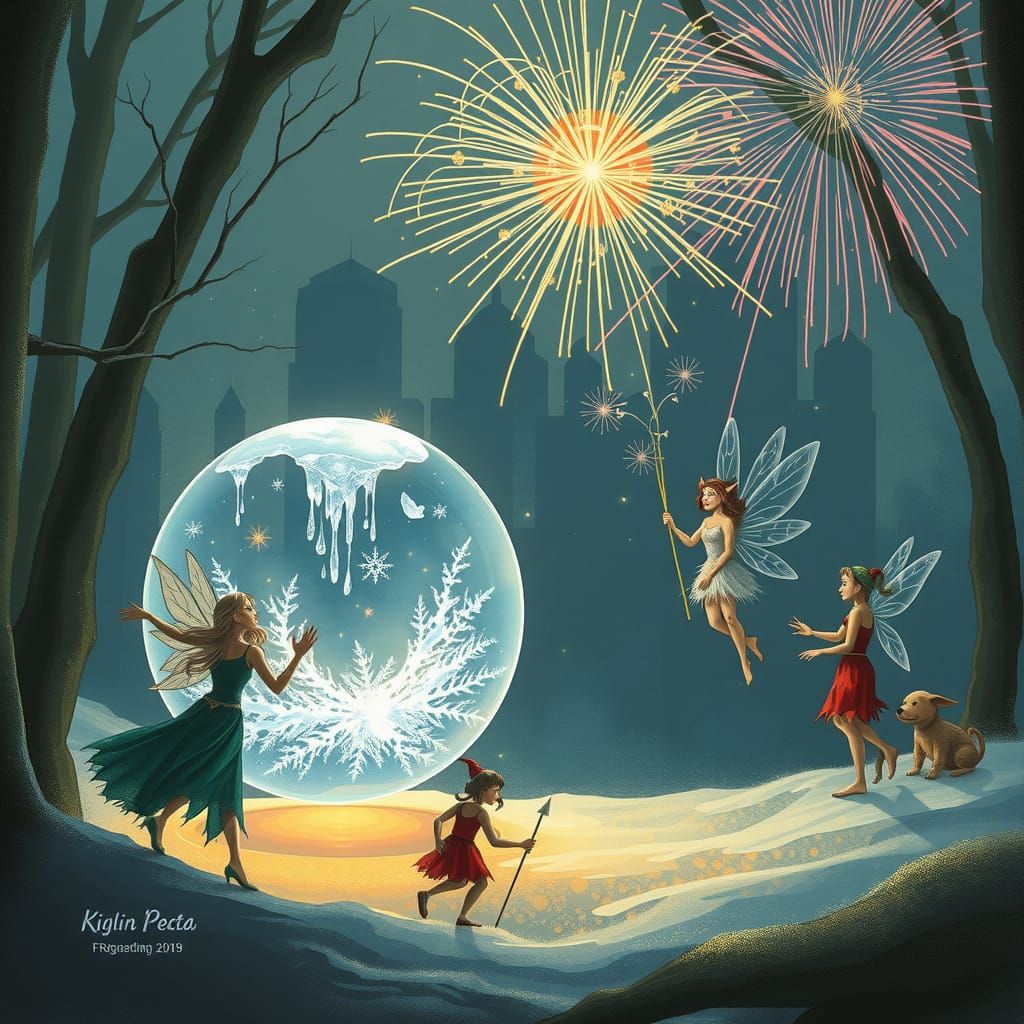 Fairies and Elves Play with Magical Orbs