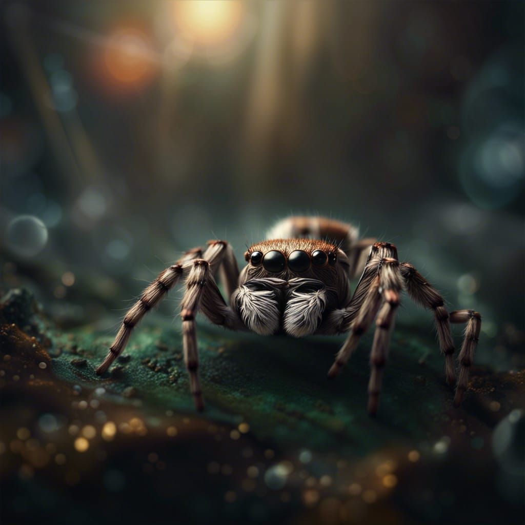Detailed Jumping Spider Digital Matte Painting