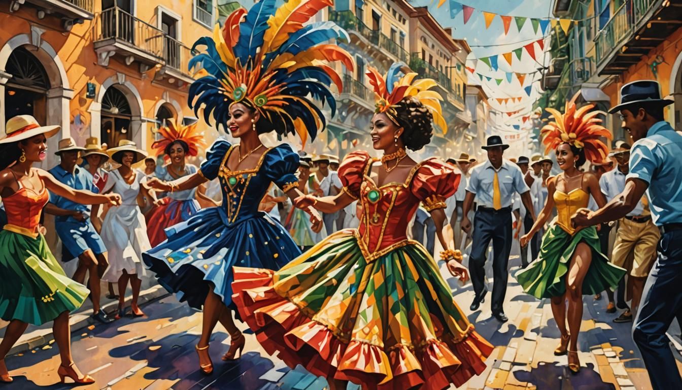 Expressionist Carnival Scene in Rio