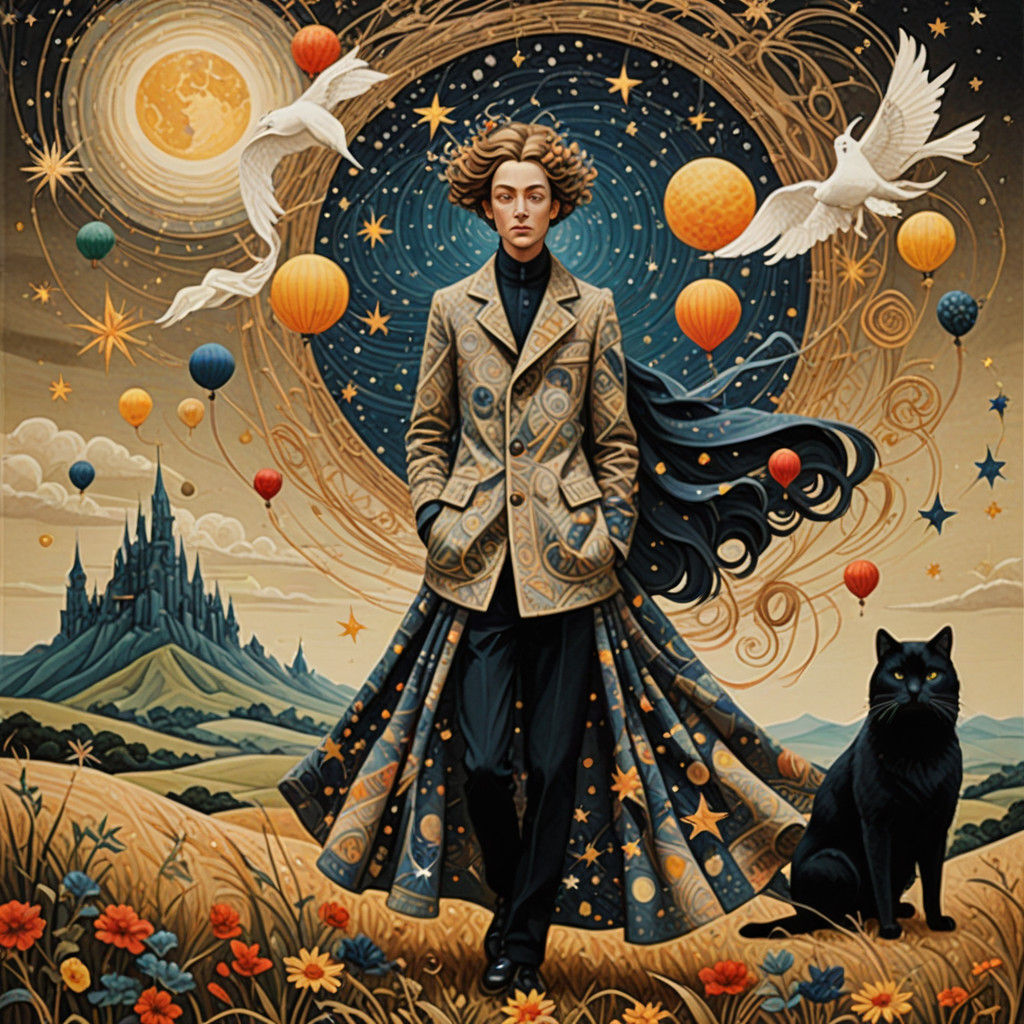 Surrealist Tapestry of Whimsical Fantasy Figures