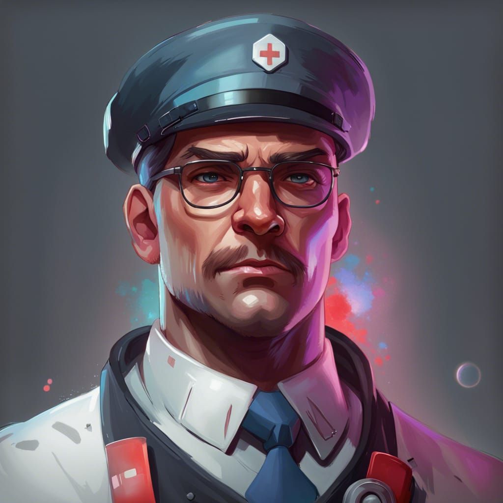 Medic from TF2 in Hyperdetailed Digital Art