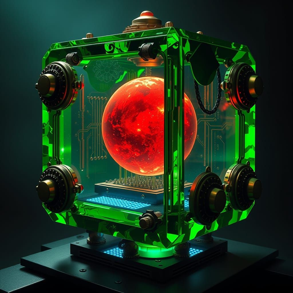 Crystal Borg Cube with Twin Star System