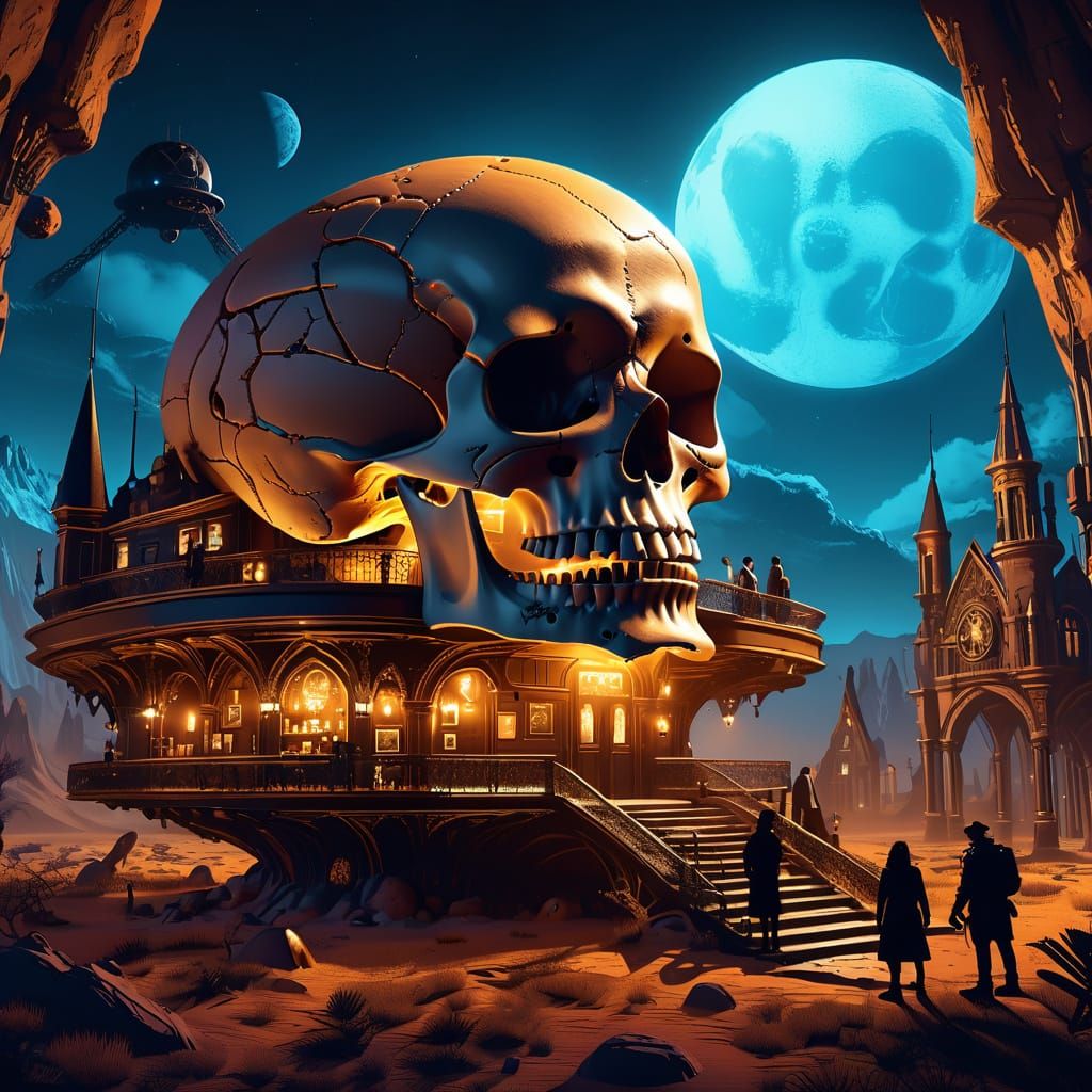 Gothic Skull Bar on Distant Planet