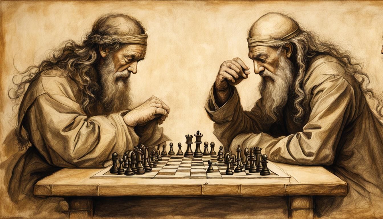 Chess Match in Da Vinci Style