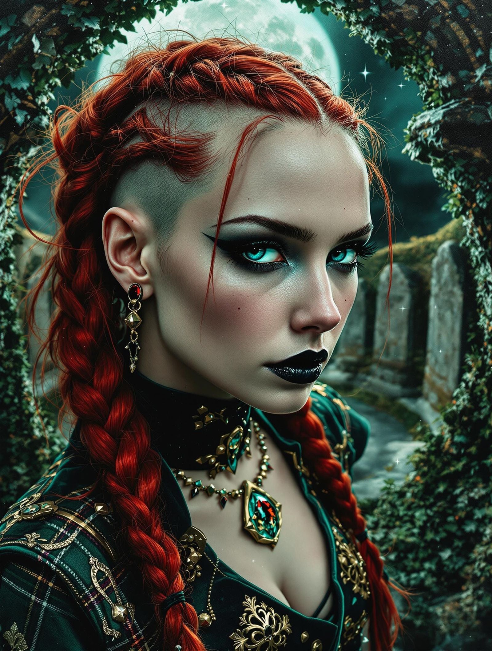 Celtic-Punk Goddess in Moonlit Majesty