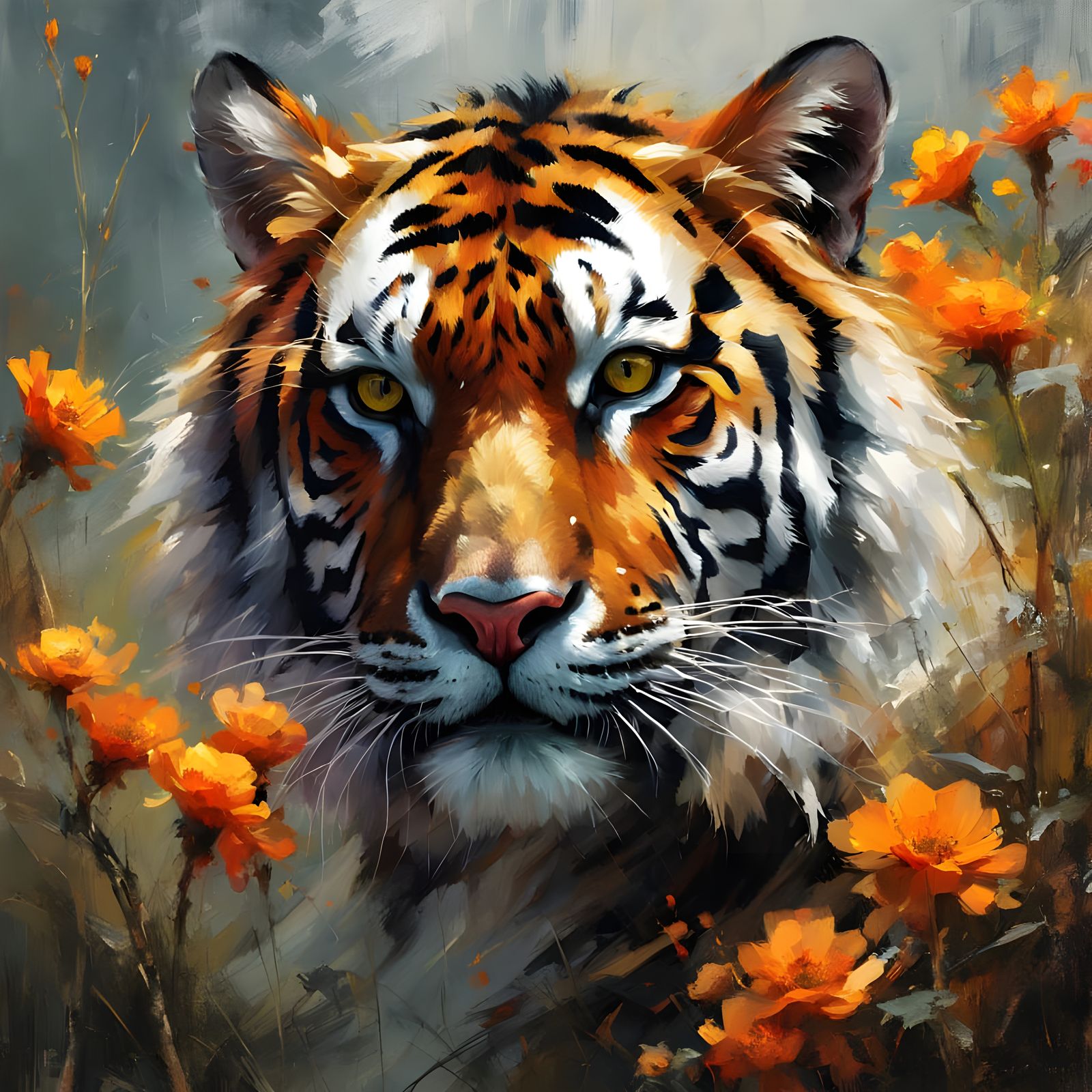 Bare-Throated Tiger Amidst Vibrant Birch Blooms