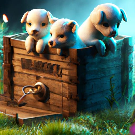 Box of Puppies: Detailed Fantasy Concept Art