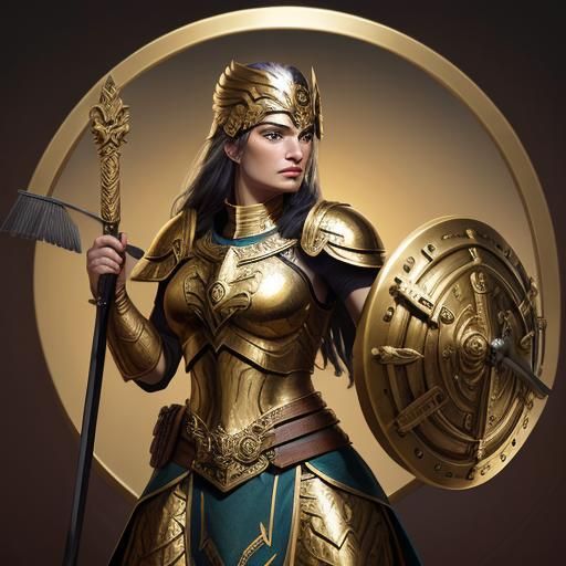 Penthesilea, Amazon Queen, in Greek Mythological Style