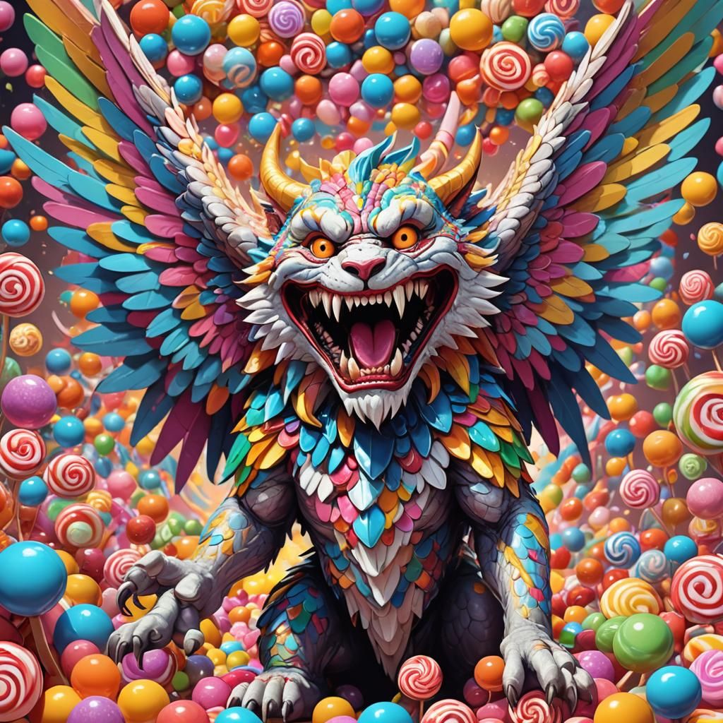 Candy Art Deity with Angel Wings