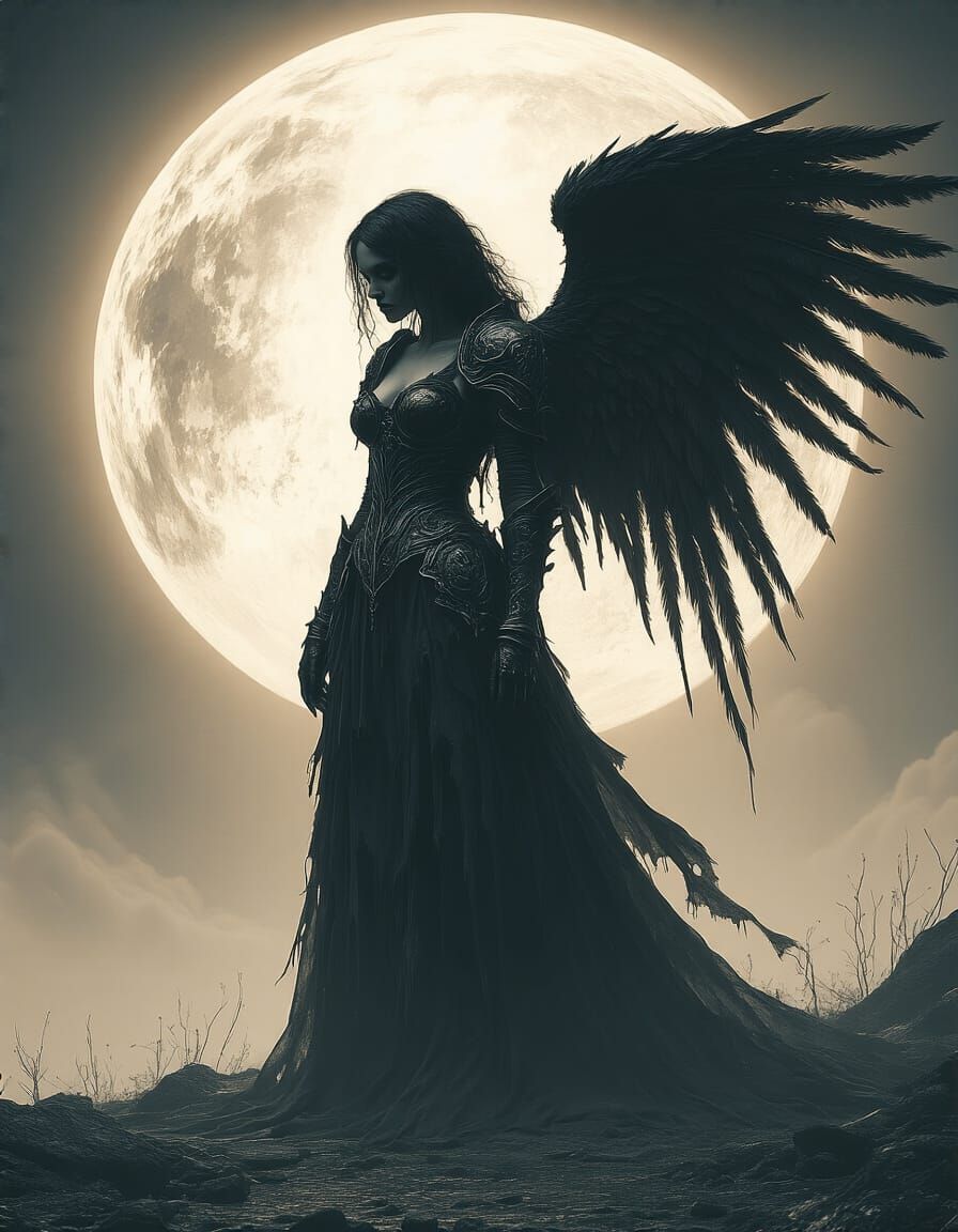 Dark Angel in Gothic Armor Before Earth