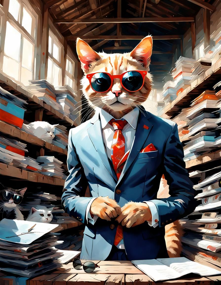 "I'm gonna need you to stay late tonight, I know it's Caturday but we really need to catch that red dot."