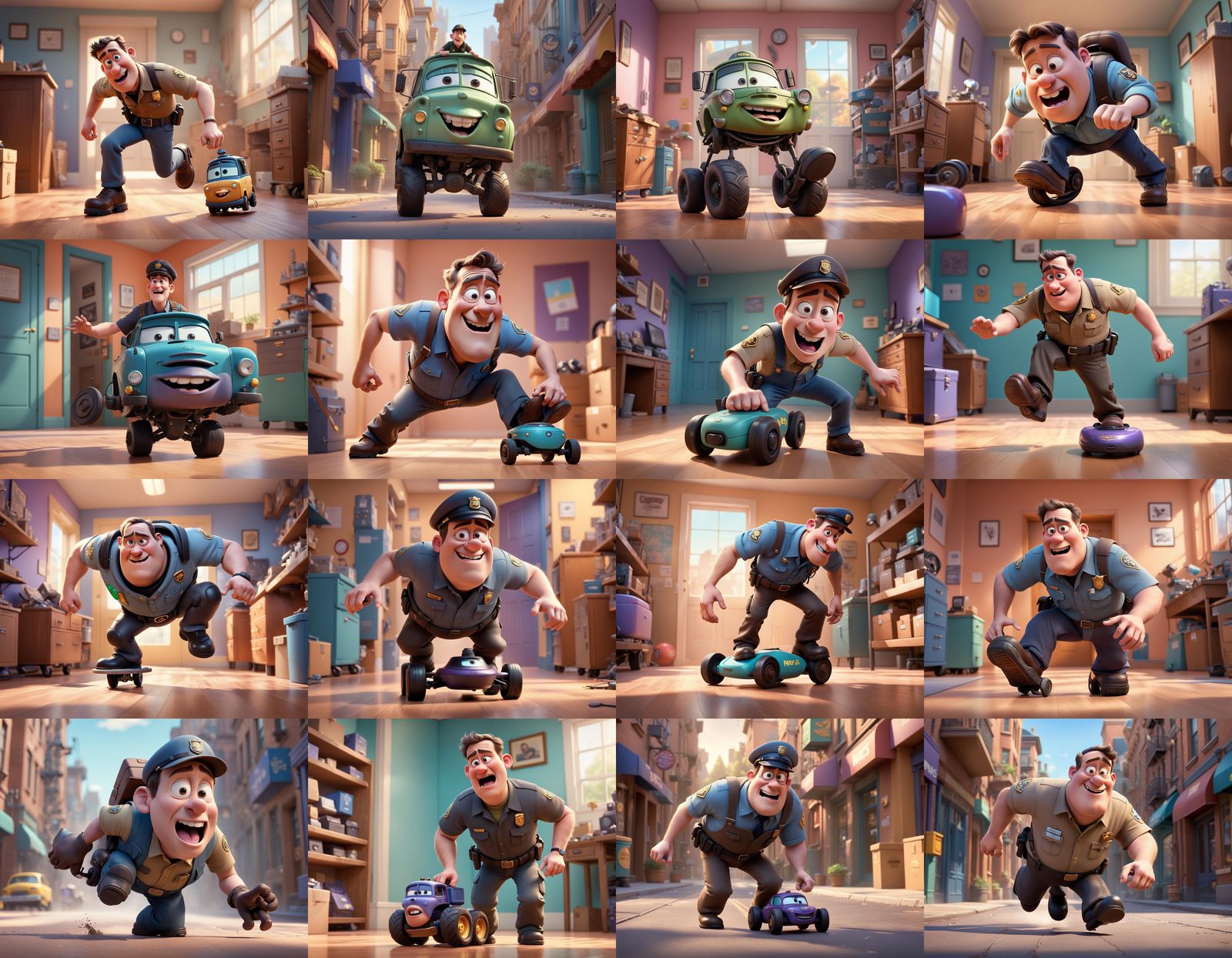 Ups driver tripping on a vibrator Pixar, Disney, concept art...