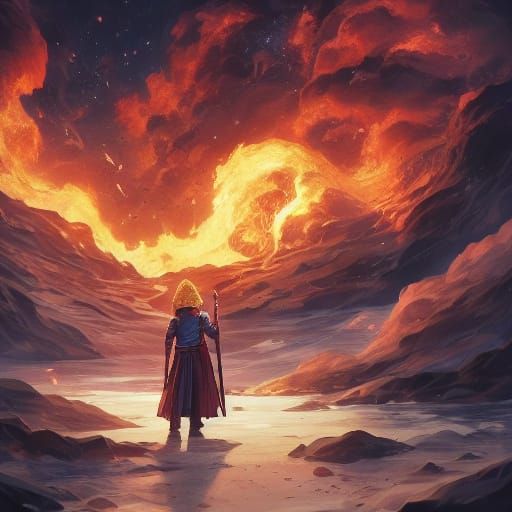 Mythic Cave Giant Awakens in Fantasy Illustration