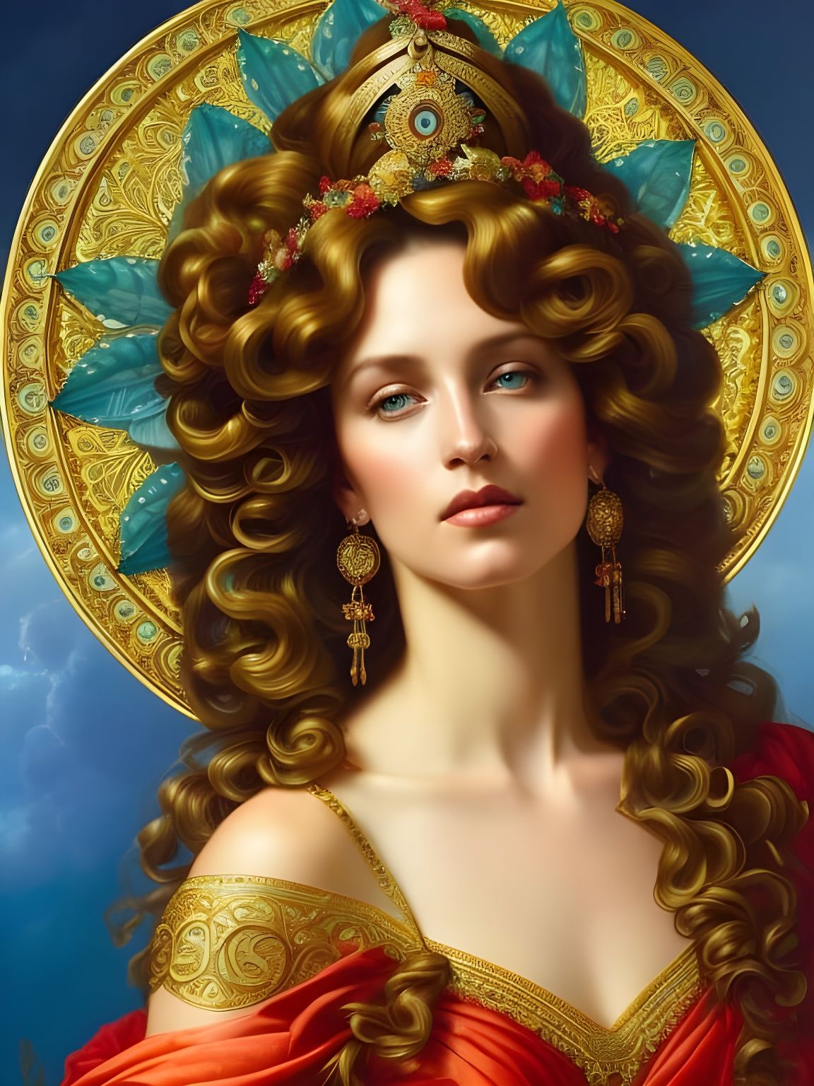 Female Jesus Christ Portrait in Hyperrealistic Style
