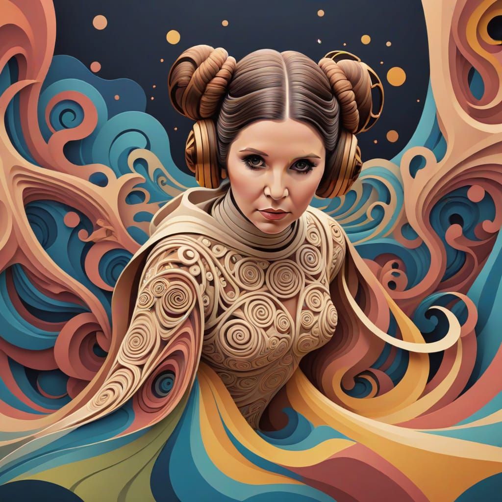 Princess Leia Abstract Vector Fractal Art