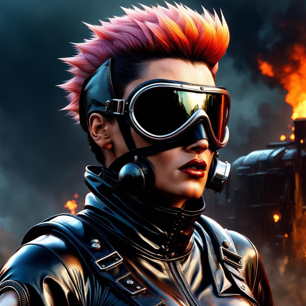 Post-Apocalyptic Woman in Detailed Matte Painting Style