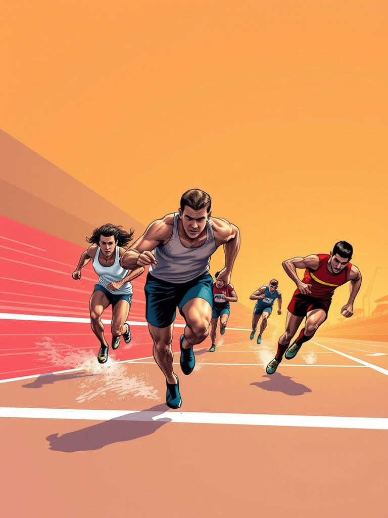 Dynamic Sports Poster in Comic Book Style
