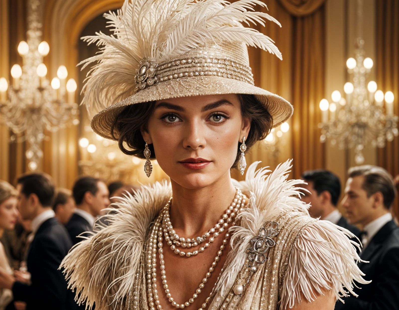 Elegant Woman Channeling Coco Chanel at Party