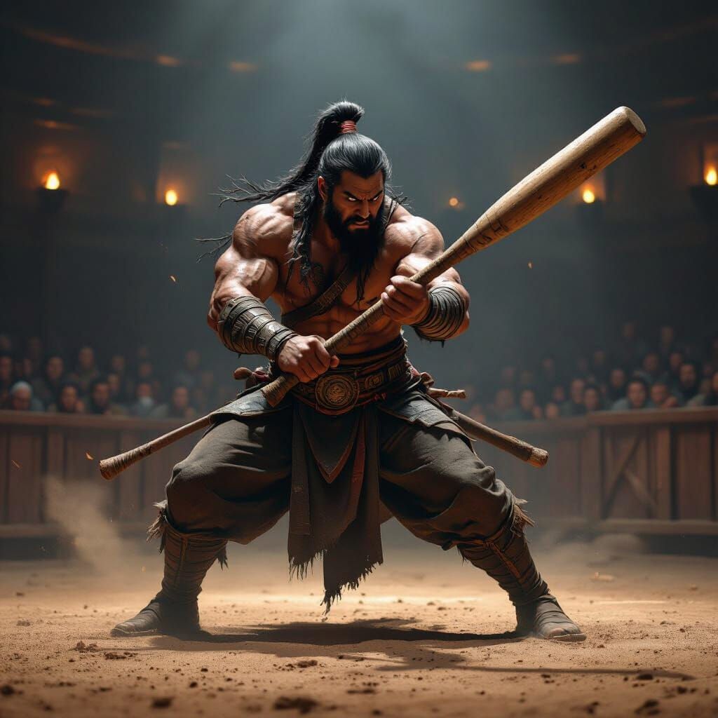 Tung Tung Saugh With Wooden Bat in Arena