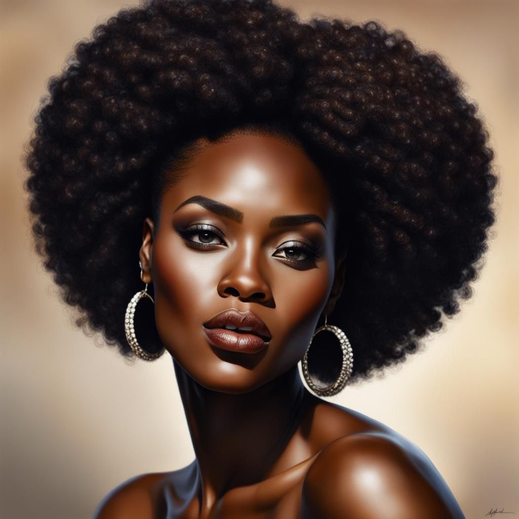 Realistic Portrait of an African-American Woman