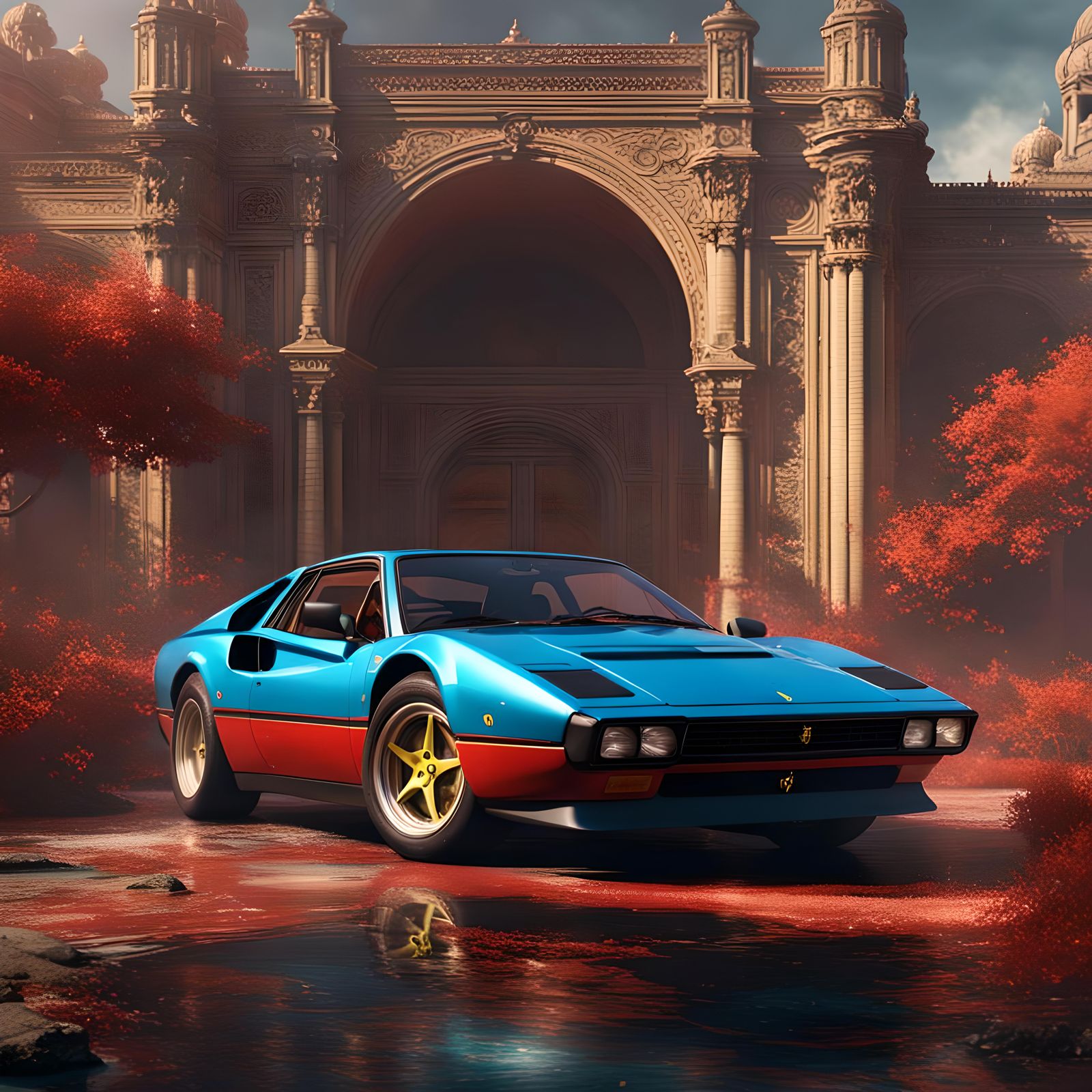 Ferrari 308 Blue-Red