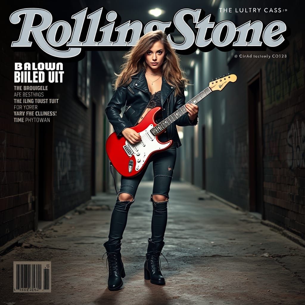 Rolling Stone Cover: Rock Model in Urban Setting