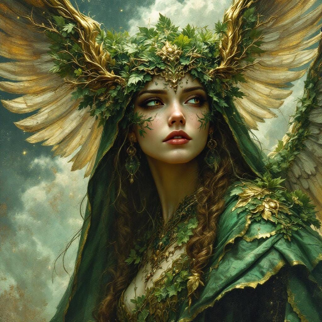 Archangel Admael: Guardian of Earth in Green and Brown