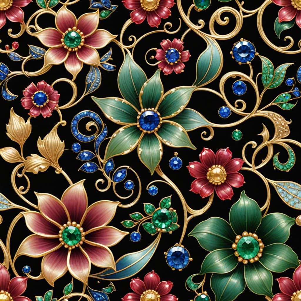 Jewels in Opulent Art Nouveau Style