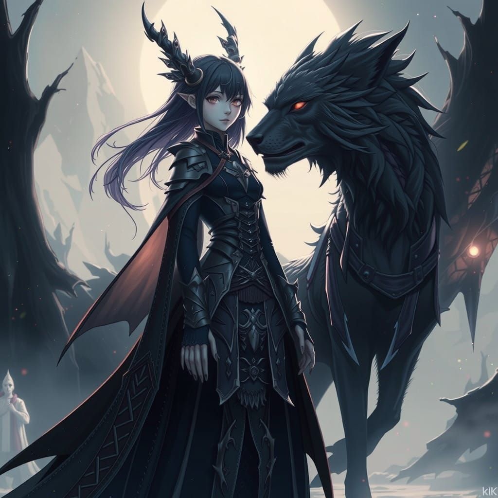 Majestic Wolves in a Dreamlike Fantasy Landscape