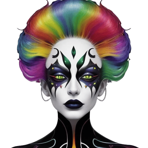 Surreal Glamour: A Vibrant Psychedelic Masterpiece