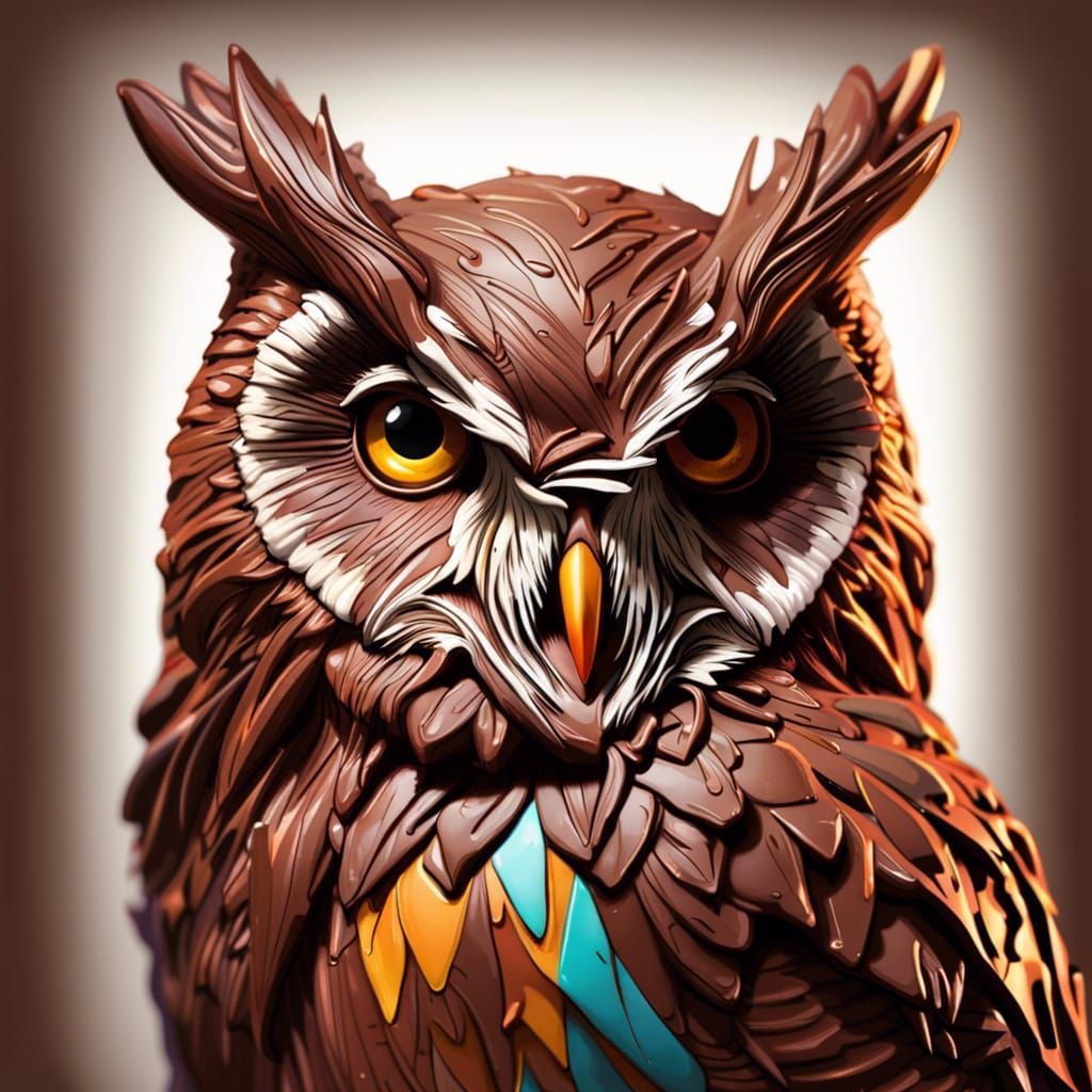 Detailed Chocolate Owl