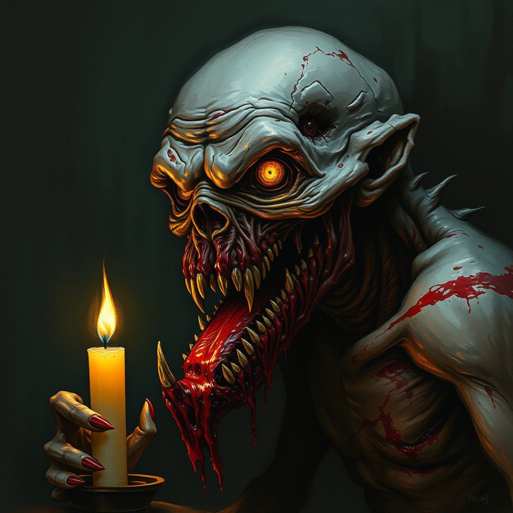 Grotesque Humanoid Horror in Gothic Style