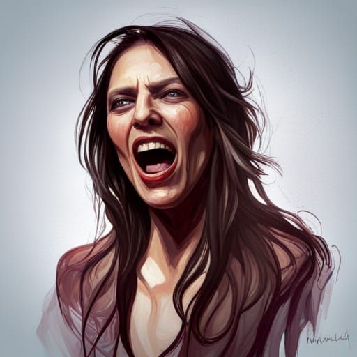 Expressionist Portrait of Distressed Person