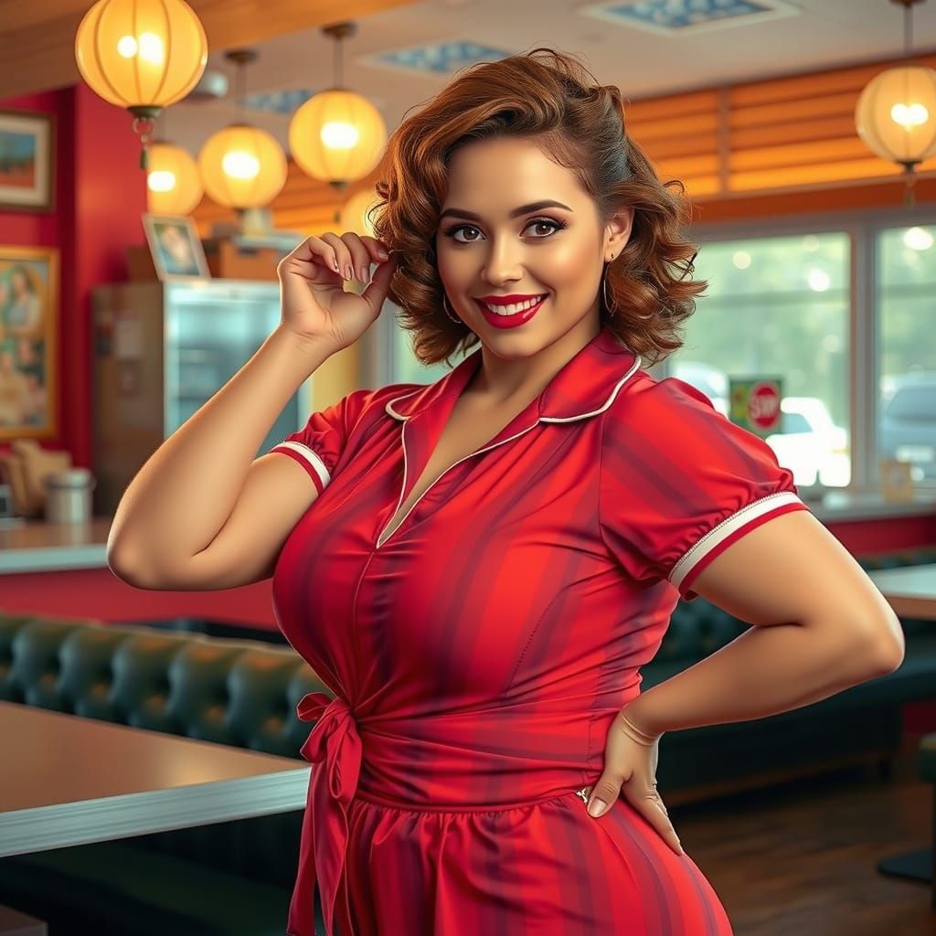 Sultry Pin-Up Girl in a Studio Setting