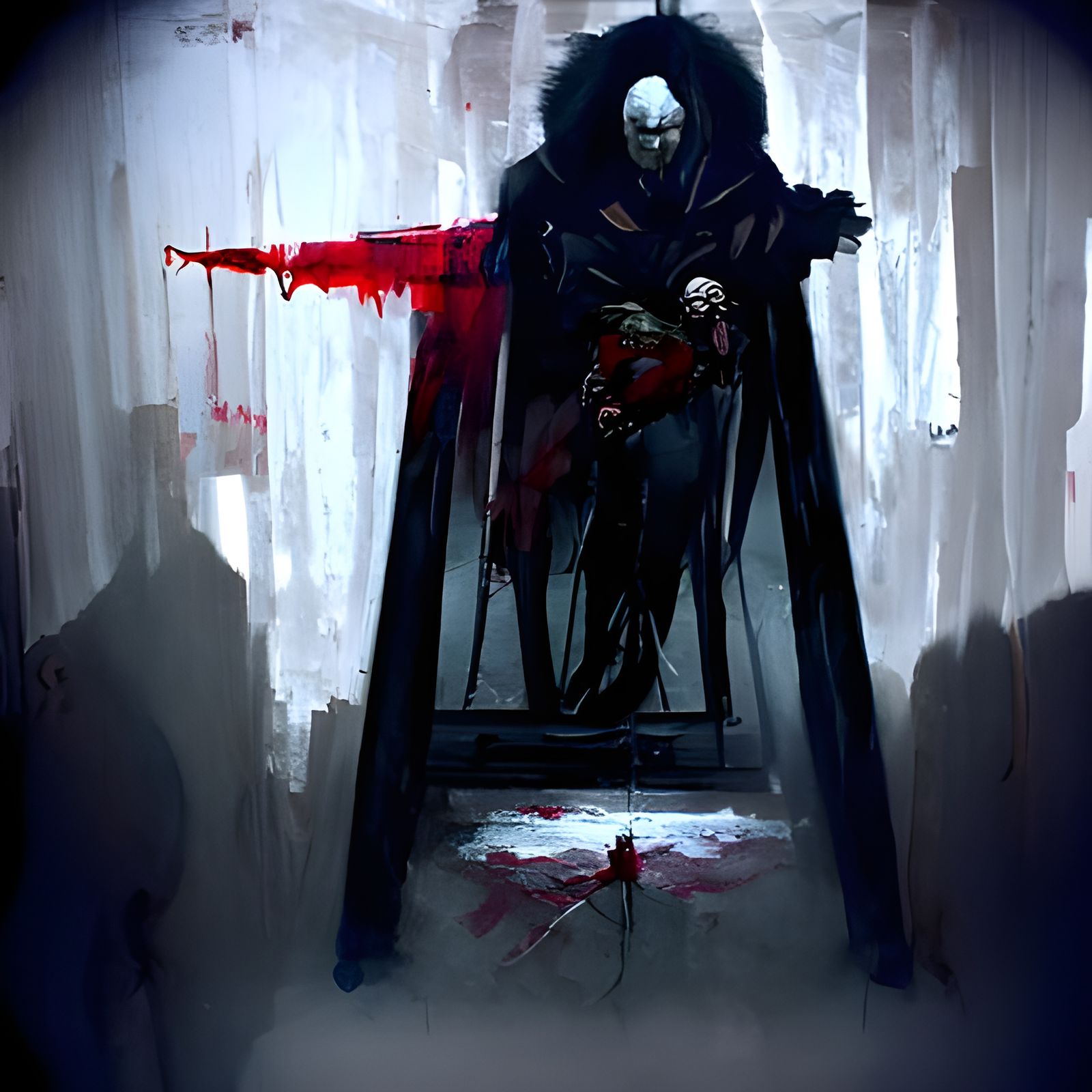 Sinister Bloody Room in Gothic Art Style