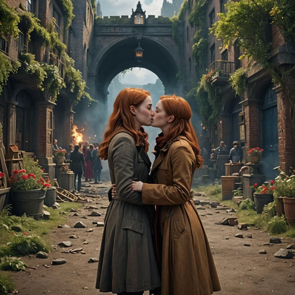 Amy Pond and Clara Kiss: Detailed Fantasy Art