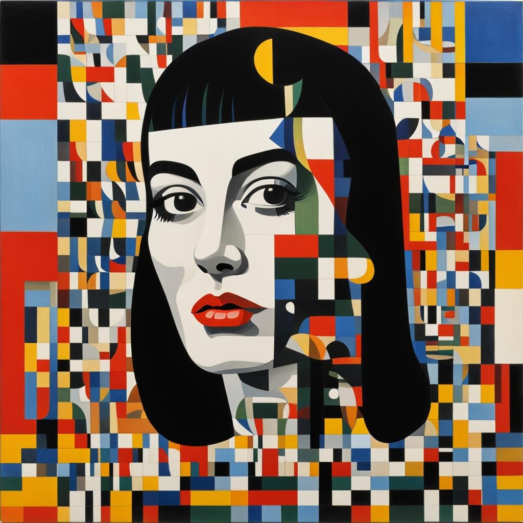 Woman's Portrait in Yaacov Agam Style