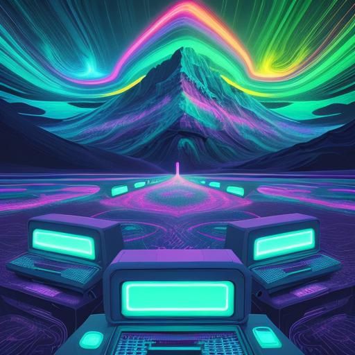 Dreamy Surreal Landscapes in Glitch Art Style