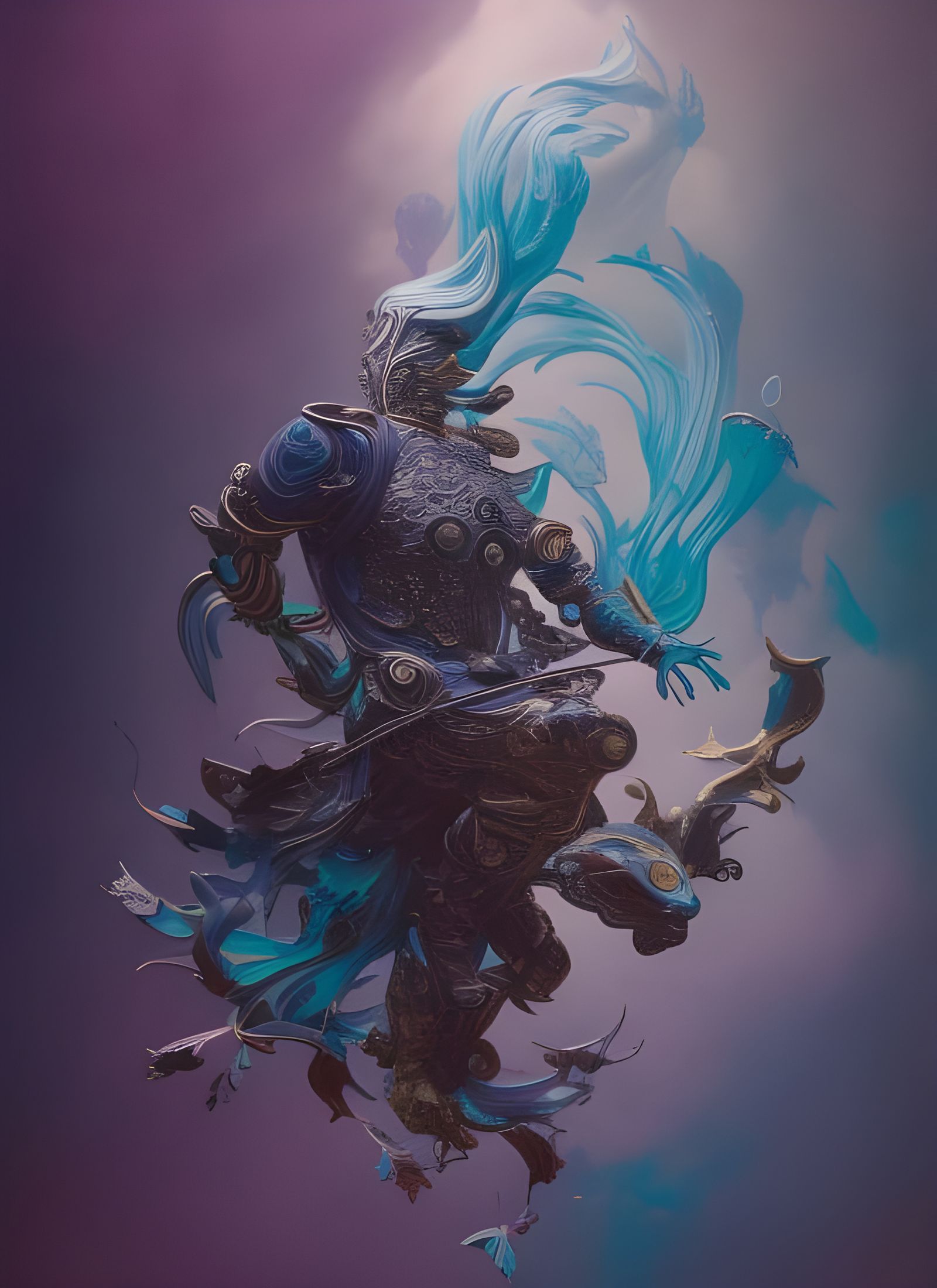 Knight of Cups Playing Card in Acrylic Render