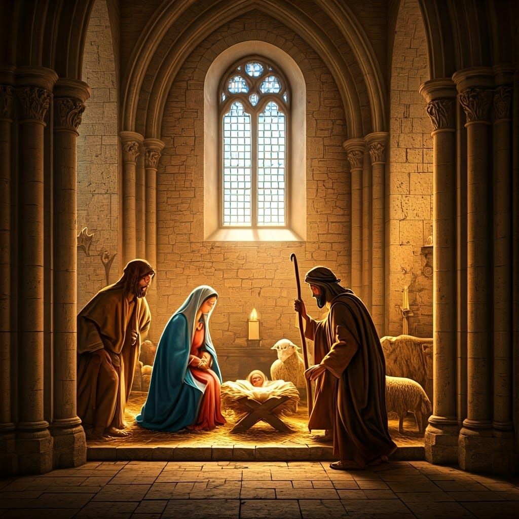 Golden-Hued 17th-Century Provençal Nativity Scene